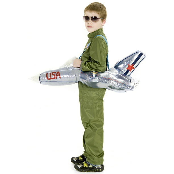 Airplane Pilot with Brown Flying Sunglasses Mascot Costume People