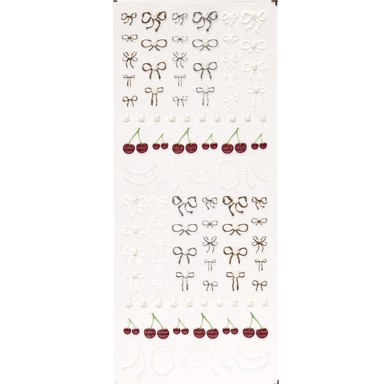 Salon Perfect Nail Art Stickers, 3D Gel Effect, Bows, Pearls