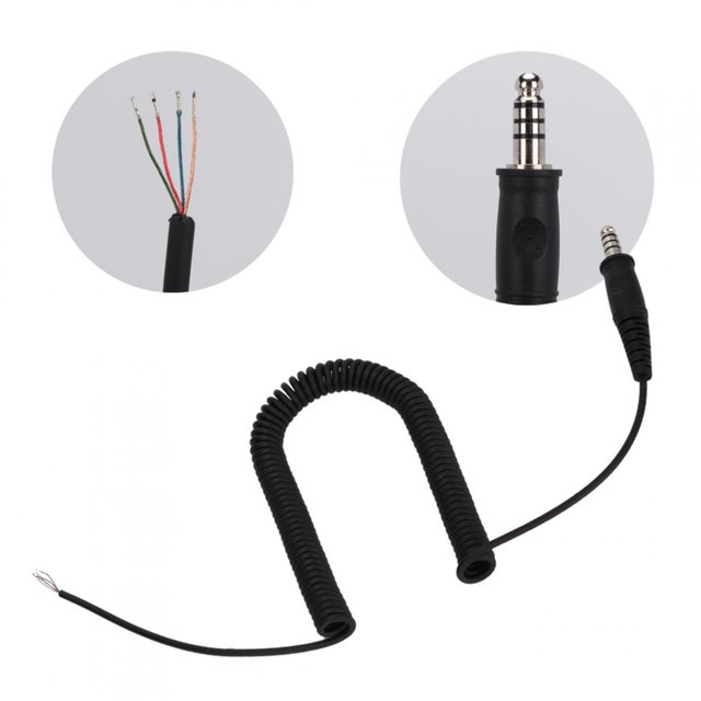 Cable de repuesto Bling Bling Enrollado Para Auriculares De Helicóptero Militar U-174/U
