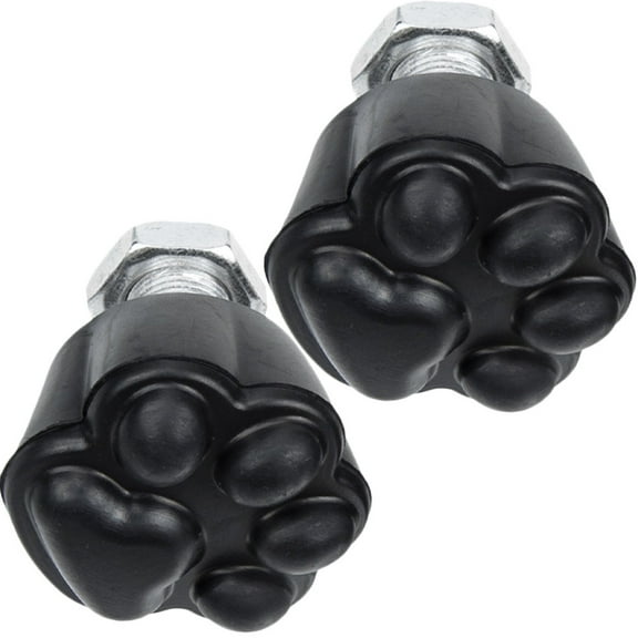KALLORY Black Rubber Roller Skate Toe Stoppers 2Pcs 2.2x2.2in