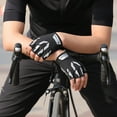 thumbnail image 2 of CxhicLuv Night Riding Gloves, Breathable, Shock-Absorbing, Reflective – Reflective Half-Finger Gloves, Ideal for Night Cycling, Road Riding, Perfect for Cyclists, Black, 2 of 9