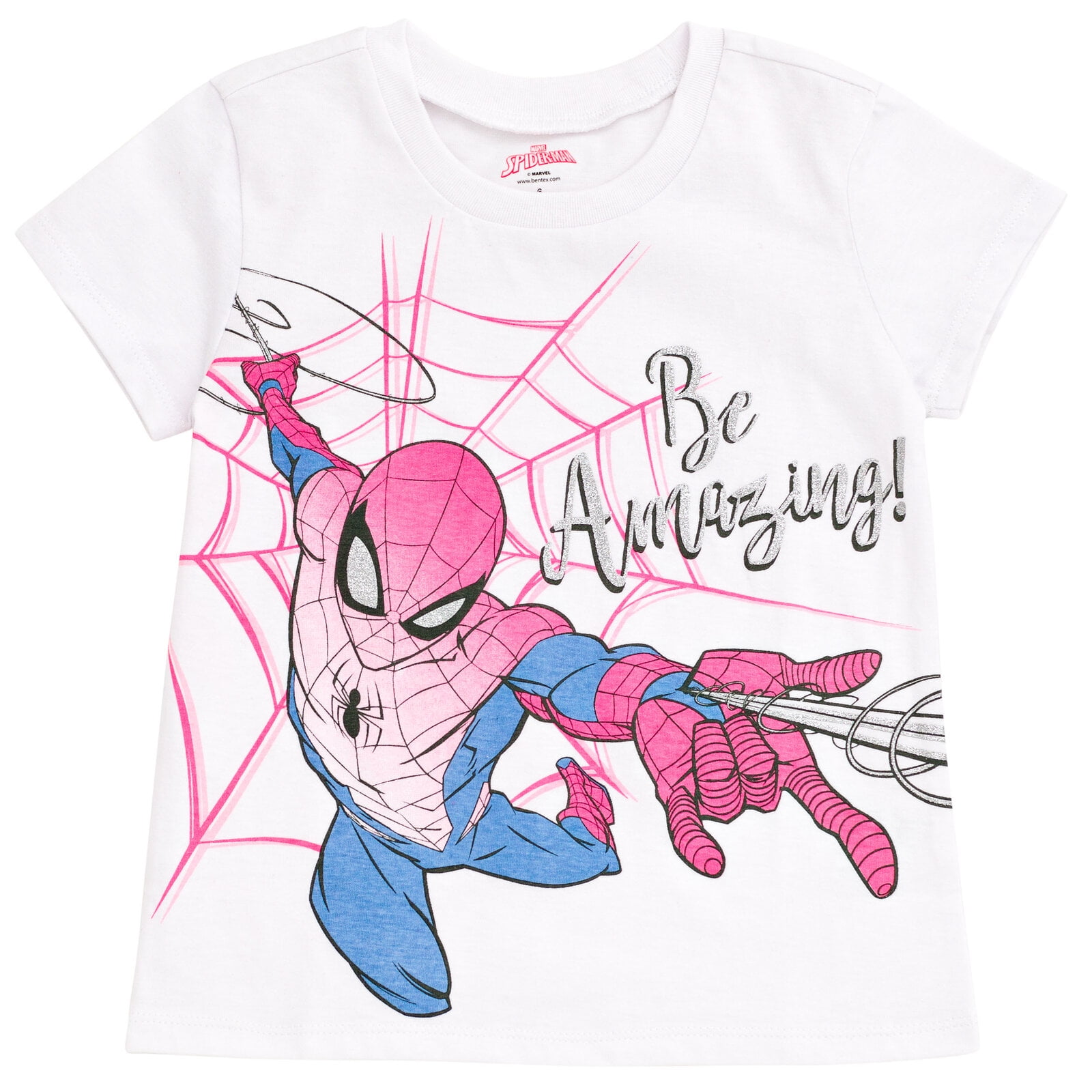 Marvel Spider-Man Little Girls' T-Shirt and Tutu Skirt Set Spidey Pink White