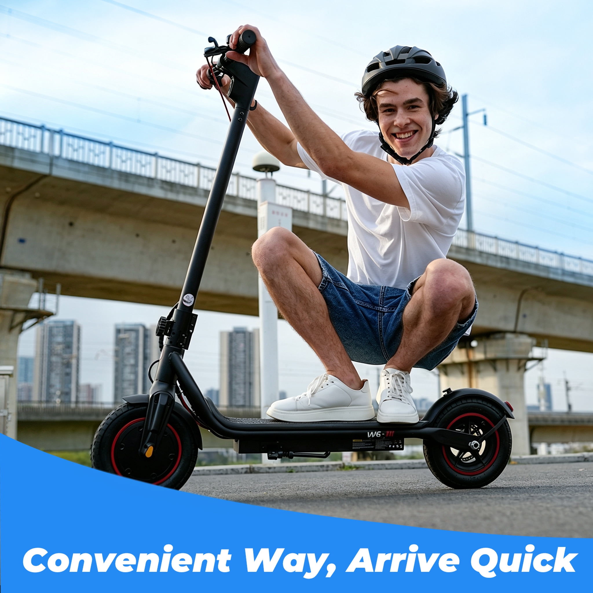 iScooter 500W Electric Scooter for Adults, Max 22Mph & 23Miles, 10" Pneumatic Tire, Foldable Commuting E-Scooter with APP Control, Black