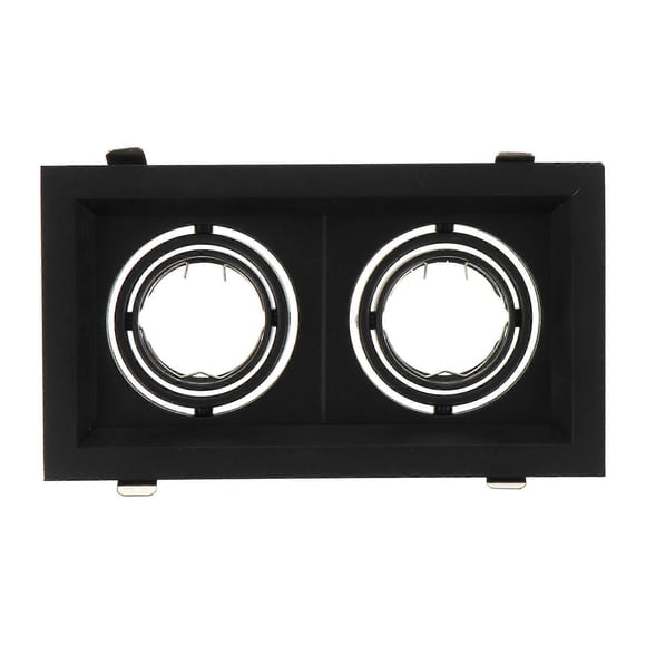 Ceiling LED Spotlight Trim Ring For MR16 GU10 Install Two Lights Adjustable Angles Black 1Pcs