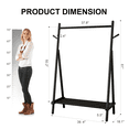 thumbnail image 5 of Muwuele Wood Clothing Rack for Hanging Clothes, Freestanding Garment Rack with Shelves, Heavy Duty 350 lbs, Portable Closet Organizer (Black), 5 of 10