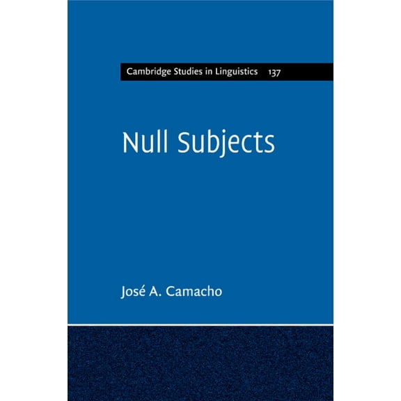 Cambridge Studies in Linguistics Null Subjects, Book 137, (Paperback)