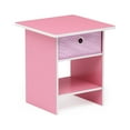 thumbnail image 5 of Furinno Dario Side Table with Bin Drawer, Pink End Table with Open Shelves, Night Stand, Bedside Table for Living Room, Bedroom, Home Office, for Living Room, Bedroom, Pink, 5 of 5