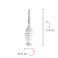 thumbnail image 4 of Bling Jewelry Womens Nautical Fishbone Dangle Earrings Sterling Silver Leverback, 4 of 5