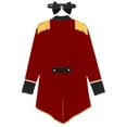 thumbnail image 6 of TiaoBug Men's Ringmaster Circus Tailcoat Jacket Blazer Chains Long Sleeve Swallow-Tailed Coat with Bow Tie Marching Band Costume Red S, 6 of 7