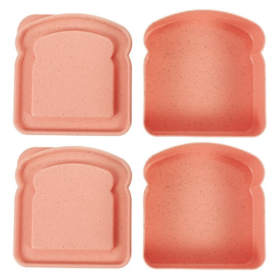 2 Pcs Sandwich Box Sandwiches Food Containers with Lids Toast Shaped Sandwich Container Outdoor Bread Container