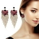 thumbnail image 1 of XWSHYW Pendientes Pendientes de Moda de Estilo Étnico Pendientes de Cristal Coloridos Pendientes Largos de Borla, 1 of 6