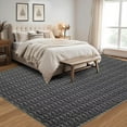thumbnail image 2 of Hasoo 5' x 7' Modern Rugs for Bedroom Imitation Braided Pattern Soft Geometric Living Room Carpet, Black, 2 of 7