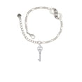 thumbnail image 2 of Delight Jewelry Silvertone Open Peace Heart Key Silver-tone Paw Infinity Link Chain Bracelet, 6"+2" Extender, 2 of 3