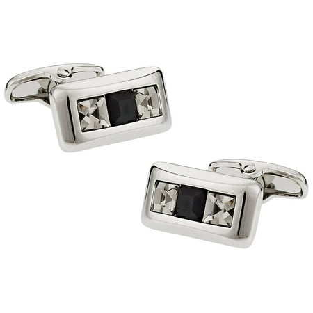 Crystal Cubic Zirconia Cufflinks - Crystal Cufflinks in Gray by Cuff-Daddy