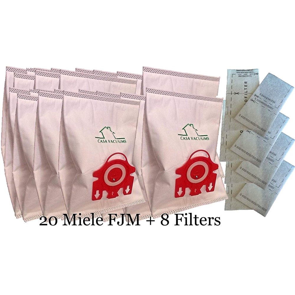 Miele FJM Bags 3D Vacuum Bags 20 Pack + 4 AirClean Filters + 4 Motor