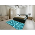 thumbnail image 5 of Ahgly Company Machine Washable Indoor Round Transitional Dark Cyan Green Area Rugs, 5' Round, 5 of 7