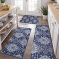 thumbnail image 2 of Blue and White Ethnic Floral Pattern Kitchen Rugs Sets Of 3,Kitchen Runner Rugs Non Skid Washable,Decorative Kitchen Floor Mats for Kitchen,Sink,Laundry,17"x30"+ 17"x47" + 17"x59", 2 of 6
