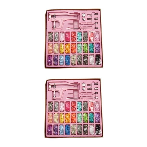 Kit de Botones a Presión Wosthever 312pcs Rosa 2Conjunto