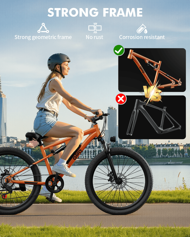 Qlife Racer 27.5 Inch Electric Bicycle for Adults, Full Suspension 21-Speed Mountain Ebike with Peak 1200W 28MPH Brushless Motor, 48V10.4Ah, (Orange) with Fender & Rear Rack