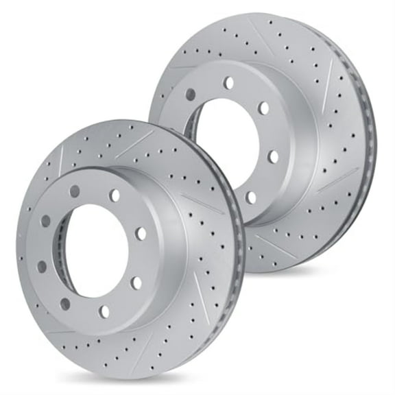 R1 Concepts Drilled and Slotted Carbon Coated Disc Brake Rotor Set WBPN1-40028