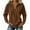 Brown, variant on Women's Corduroy Sweatshirt, Quarter Zip Stand Collar Long Sleeve Pullover with Front Pocket, Loose Fit Solid Color