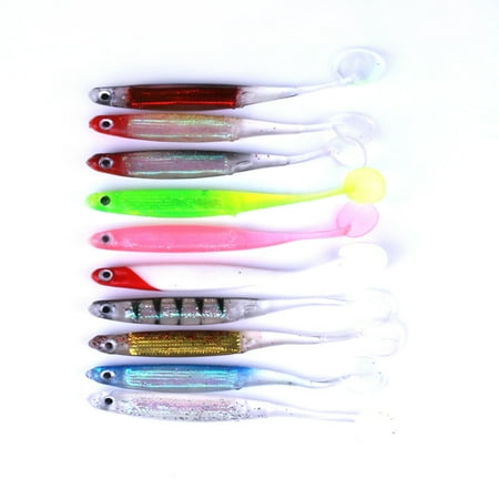 Welling Artificial Fishing Lure Soft Worm Swimbait Jig Head Fly Silicon Rubber Tool