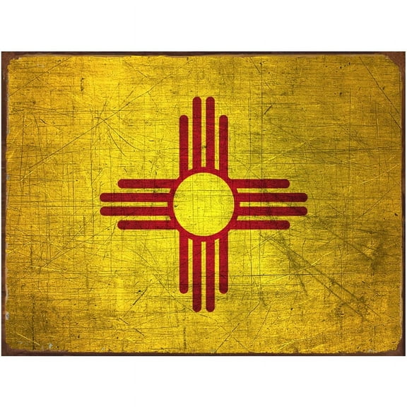 New Mexico Flag Metal Sign