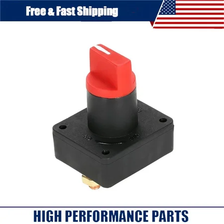 Aniceparthy NEW Battery Disconnect Cut On/Off Rotary Switch Car RV ATV Marine Switch 12V 24V Black and Red