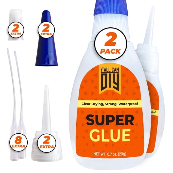 Y’allCanDIY Super Glue – Heavy Duty Adhesive for Plastic, Wood, Metal & More, 0.7 oz (1 Pack)