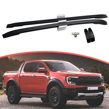 Matte Black Aluminum Roof Rack System for Ford Ranger T9 (2023-2025) - Cross Bars, Heavy Duty Cargo Carrier