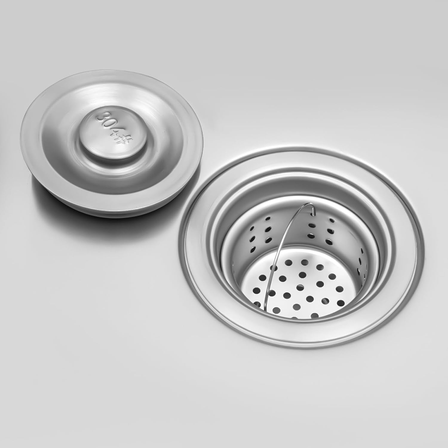 Miumaeov 304 Stainless Steel Floor Mop Sink, Mop Service Basin with Sink Drainage/Strainer  ( No Backsplash)