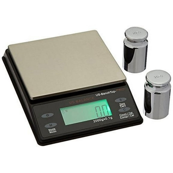 US BALANCE Backlit LCD Display Table Scale, 2000 x 0.1gm, Black