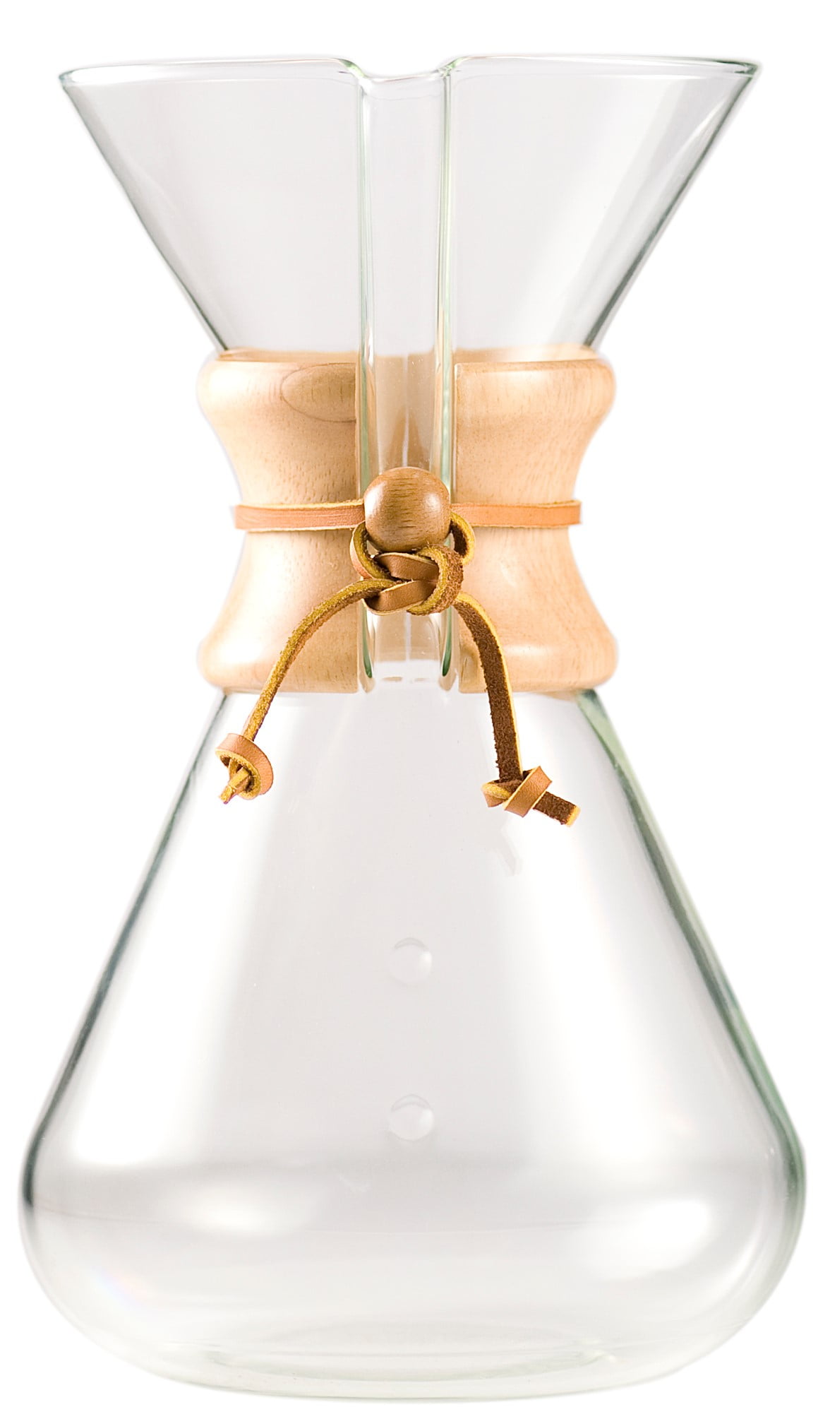 Chemex 13 Cup Hand Blown Glass Coffee Maker with Wood Collar and Tie, 65 Ounce