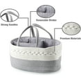 thumbnail image 4 of PandaEar Baby Diaper Caddy Organizer for Boys Girls, Portable Baby Diaper Basket, Travel Cotton Rope Diaper Caddy Change Organizer for Baby Shower Gifts Newborn Infants, 4 of 7
