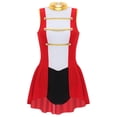 thumbnail image 3 of Haitryli Womens One Piece Circus Ringmaster Cosplay Costume Sleeveless Skirted Bodysuit Uniform Red S, 3 of 7