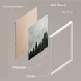 thumbnail image 4 of PixonSign Framed Canvas Print Wall Art Set - Foggy Pine Tree Forest Misty Mountain Art - Set of 3 Nature Wilderness Landscape Artwork Illustrations Wall Décor - 12"x16"x3 Panels White, 4 of 5