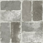FloorPops! Virgin Vinyl Grey FP3294 Harvard Brick Grey Peel & Stick Floor Tiles Flooring Materials