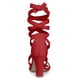 thumbnail image 3 of Sandalias con Cordones Entrecruzadas Allegra K Tacones de Bloque medio Mujer Rojo 38, 3 of 7