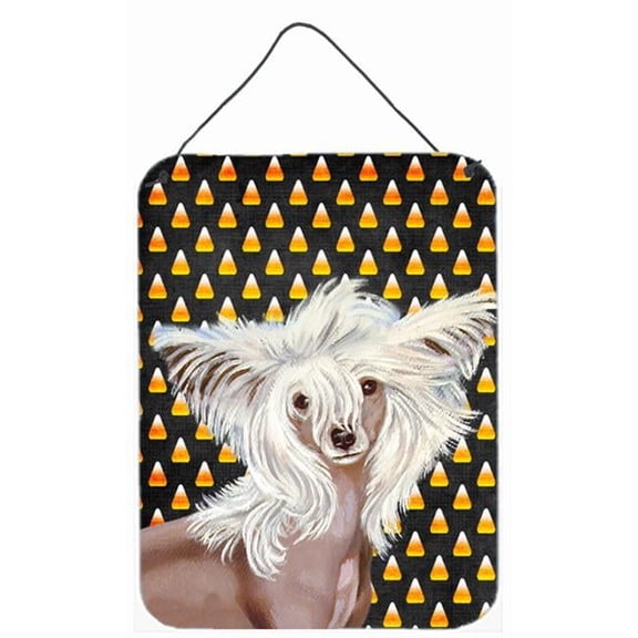 Chinese Crested Candy Corn Halloween Portrait Wall or Door Hanging Prints