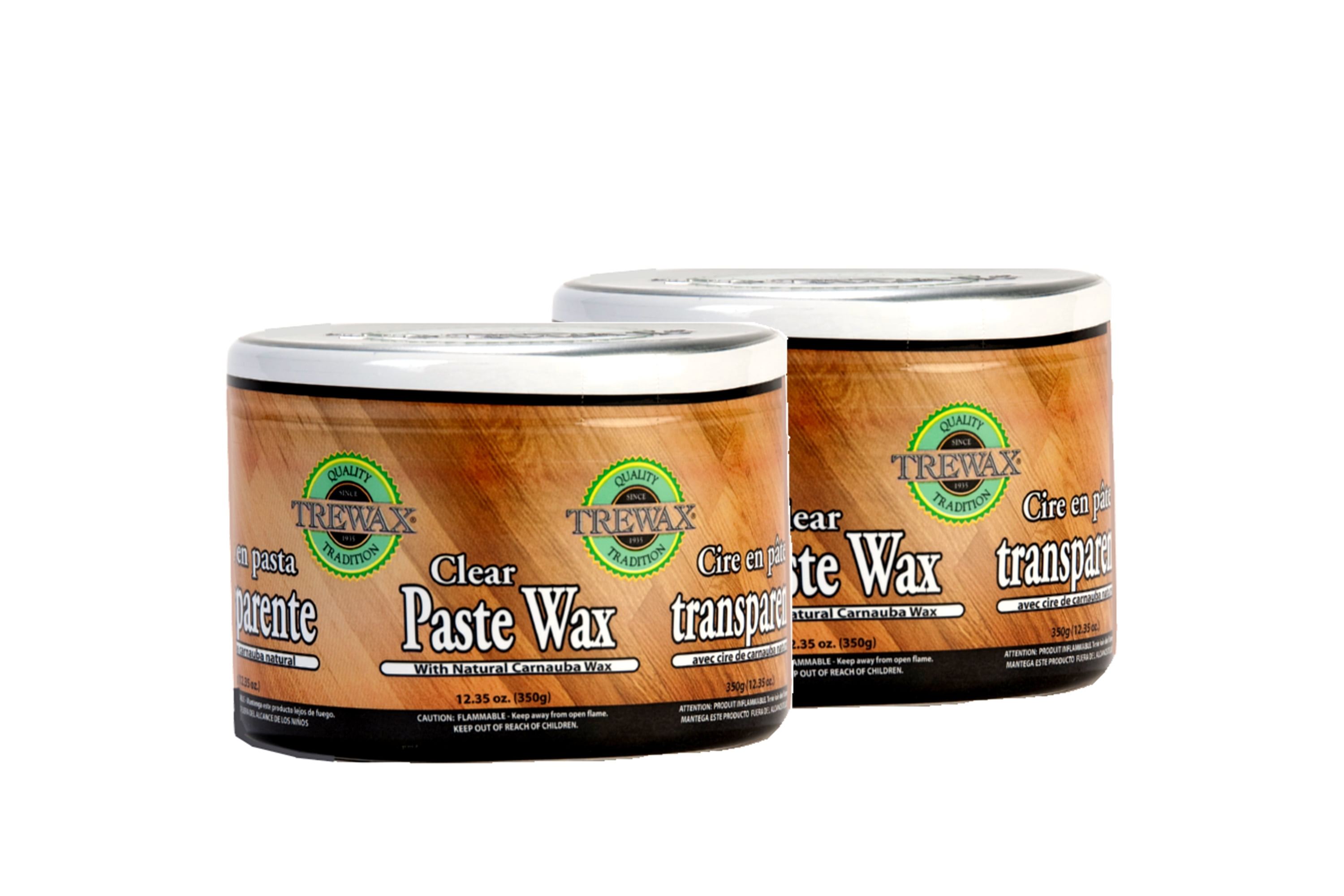 Trewax Paste Wax, Clear, 12.35Ounce, Pack of 2