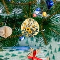 thumbnail image 5 of Funny Christmas Ornament,Vintage - Inspired Bouquet Of Sunflowers,Xmas Round Ceramic Pendant, 5 of 6