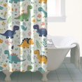 thumbnail image 4 of LightColor Dinosaurs Floral Pattern Shower Curtain 36"x72" ,Bathroom Decorative Shower Curtains Set with 12 Hooks,Modern Waterproof Washable Shower Curtain, 4 of 6