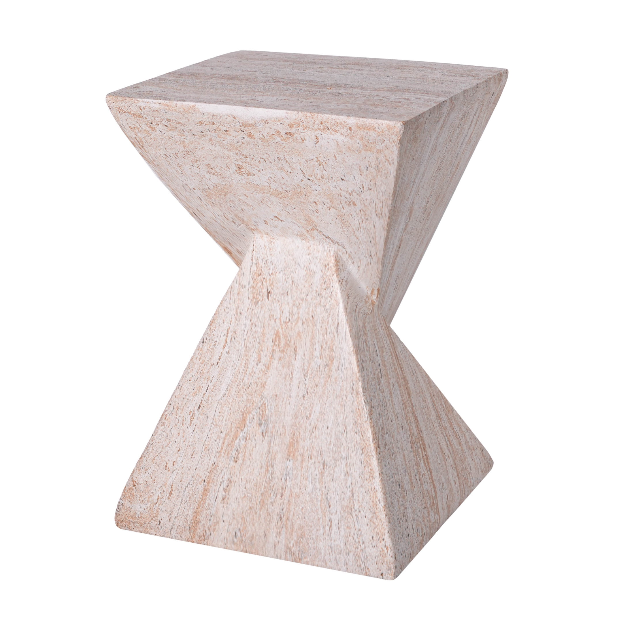 Christopher Knight Home 18.5" Modern Geometric Concrete Accent Side Table, Beige Marble