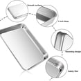 thumbnail image 3 of Baking Sheet Cookie Sheet Set of 3, Topboutique Stainless Steel Baking Pans Tray, Non Toxic & Healthy, Mirror Finish & Rust Free, Easy Clean & Dishwasher Safe （10"+12"+16"）Perfect for Christmas, 3 of 7