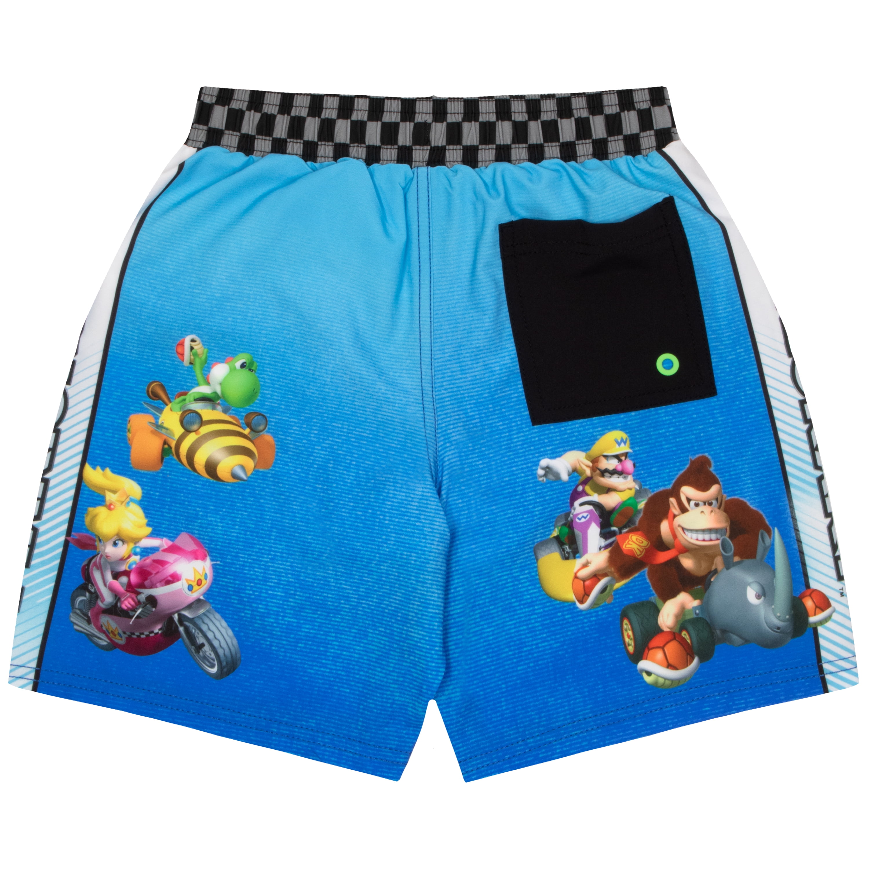 Nintendo Super Mario Bros Mario Kart Boy s 2 Piece Swimsuit Set Short Sleeve Rash Guard Swim Trunks 2 Pack Bundle Set for Kids Size 4 12