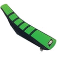 thumbnail image 1 of Motoseat Ribbed Traction Seat Cover Black/Green/Black for Kawasaki KX100 1995-2009, 1 of 1