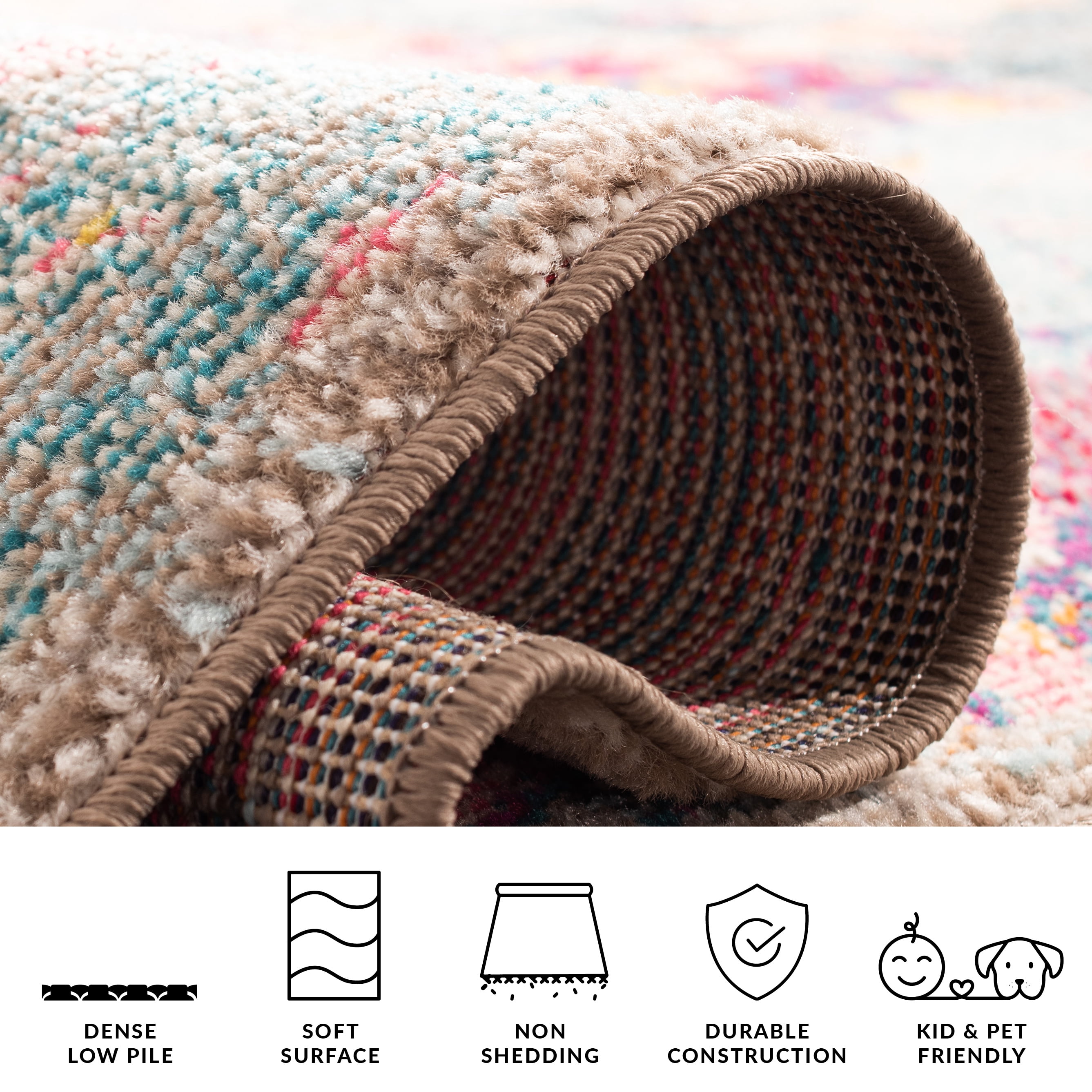 Safavieh Madison Anabelle Geometric Area Rug, Blue/Orange, 5'3" x 7'6"
