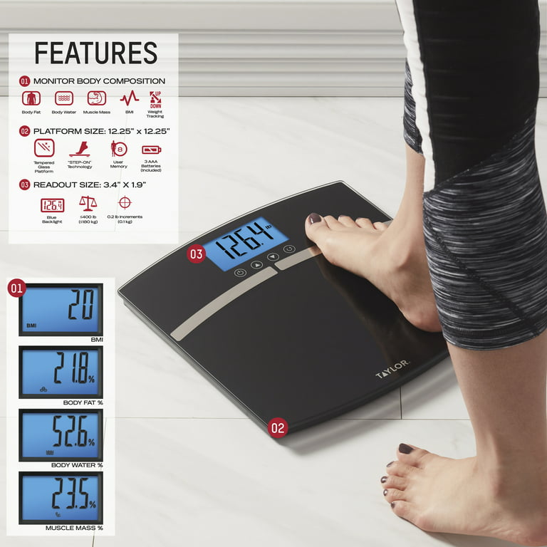 Taylor Glass Body Composition 5789FW Bathroom Scale Review - Consumer  Reports