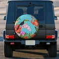 thumbnail image 3 of Kll Tropical Jungle Flamingo Tire Cover,Universal Wheel Tire Cover For Trailer, Rv, Suv, Truck,Camper And Many Vehicle,(17 Inch), 3 of 7