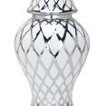 thumbnail image 4 of Beloved White and Silver Ceramic Decorative Ginger Jar, 4 of 5